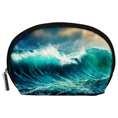 Waves Ocean Sea Tsunami Nautical Painting Accessory Pouch (large) by uniart180623