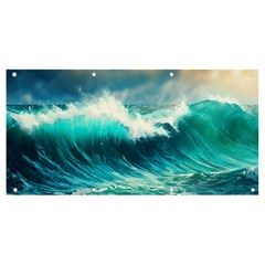 Waves Ocean Sea Tsunami Nautical Painting Banner And Sign 8  X 4  by uniart180623