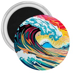 Waves Ocean Sea Tsunami Nautical Arts 3  Magnets by uniart180623