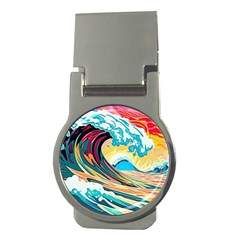 Waves Ocean Sea Tsunami Nautical Arts Money Clips (round)  by uniart180623