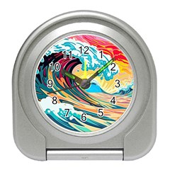 Waves Ocean Sea Tsunami Nautical Arts Travel Alarm Clock by uniart180623