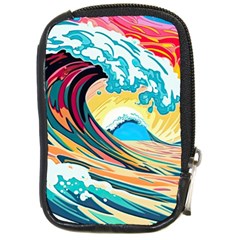 Waves Ocean Sea Tsunami Nautical Arts Compact Camera Leather Case by uniart180623