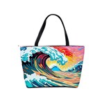 Waves Ocean Sea Tsunami Nautical Arts Classic Shoulder Handbag Back