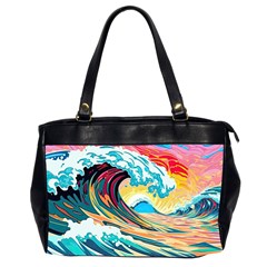 Waves Ocean Sea Tsunami Nautical Arts Oversize Office Handbag (2 Sides) by uniart180623