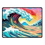 Waves Ocean Sea Tsunami Nautical Arts Two Sides Fleece Blanket (Small) 45 x34  Blanket Front