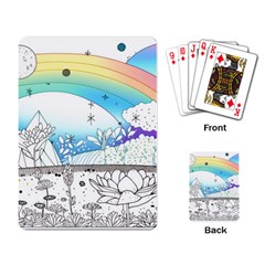 Rainbow Fun Cute Minimal Doodle Drawing Arts Playing Cards Single Design (rectangle) by uniart180623