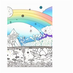 Rainbow Fun Cute Minimal Doodle Drawing Arts Large Garden Flag (two Sides) by uniart180623