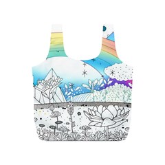 Rainbow Fun Cute Minimal Doodle Drawing Arts Full Print Recycle Bag (s) by uniart180623