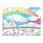 Rainbow Fun Cute Minimal Doodle Drawing Arts Two Sides Premium Plush Fleece Blanket (Mini) 35 x27  Blanket Front