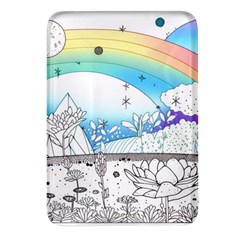 Rainbow Fun Cute Minimal Doodle Drawing Arts Rectangular Glass Fridge Magnet (4 Pack)