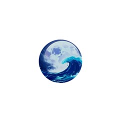 Waves Ocean Sea Tsunami Nautical Blue 1  Mini Buttons by uniart180623