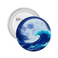 Waves Ocean Sea Tsunami Nautical Blue 2 25  Buttons by uniart180623