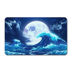 Waves Ocean Sea Tsunami Nautical Blue Magnet (rectangular) by uniart180623