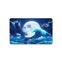 Waves Ocean Sea Tsunami Nautical Blue Magnet (name Card) by uniart180623