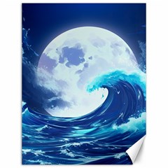 Waves Ocean Sea Tsunami Nautical Blue Canvas 12  X 16 