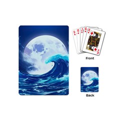 Waves Ocean Sea Tsunami Nautical Blue Playing Cards Single Design (mini) by uniart180623