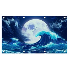 Waves Ocean Sea Tsunami Nautical Blue Banner And Sign 7  X 4  by uniart180623