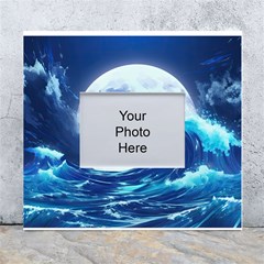 Waves Ocean Sea Tsunami Nautical Blue White Wall Photo Frame 5  X 7  by uniart180623