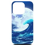 Waves Ocean Sea Tsunami Nautical Blue iPhone 14 Pro Black UV Print Case Front