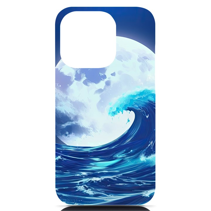 Waves Ocean Sea Tsunami Nautical Blue iPhone 14 Pro Black UV Print Case