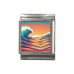 Waves Ocean Sea Tsunami Nautical Art Nature Italian Charm (13mm) by uniart180623