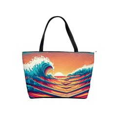 Waves Ocean Sea Tsunami Nautical Art Nature Classic Shoulder Handbag by uniart180623