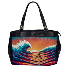 Waves Ocean Sea Tsunami Nautical Art Nature Oversize Office Handbag by uniart180623