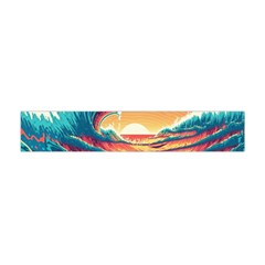 Waves Ocean Sea Tsunami Nautical Art Nature Premium Plush Fleece Scarf (mini) by uniart180623