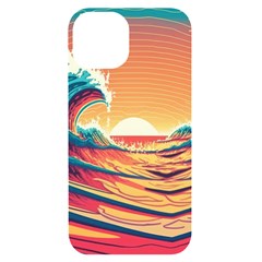 Waves Ocean Sea Tsunami Nautical Art Nature Iphone 14 Black Uv Print Case