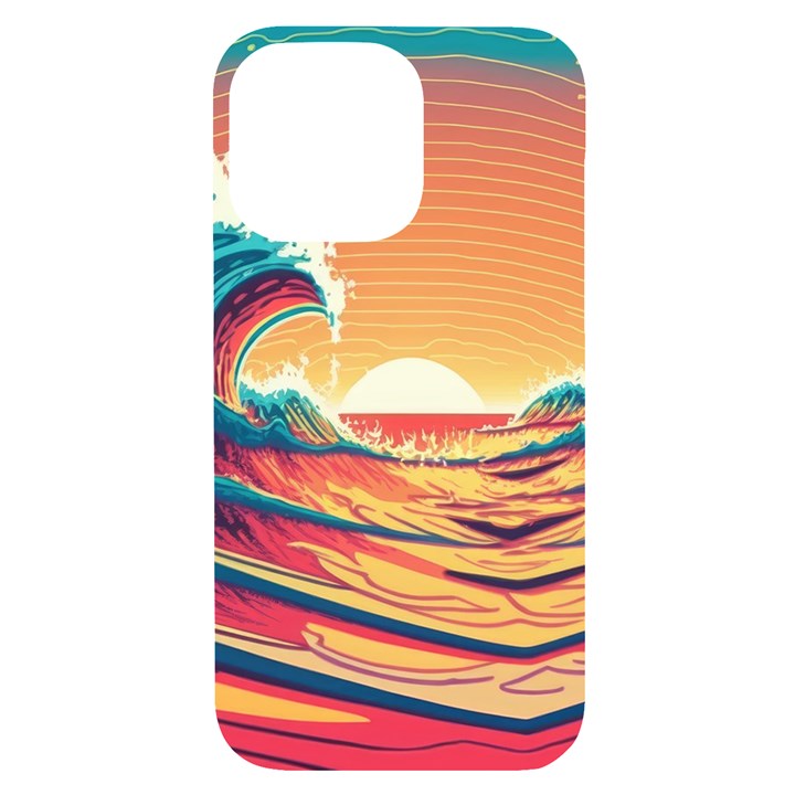 Waves Ocean Sea Tsunami Nautical Art Nature iPhone 14 Pro Max Black UV Print Case