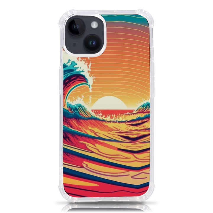 Waves Ocean Sea Tsunami Nautical Art Nature iPhone 14 TPU UV Print Case