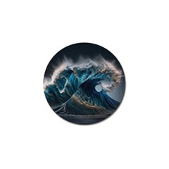 Tsunami Waves Ocean Sea Water Rough Seas Golf Ball Marker (4 Pack) by uniart180623