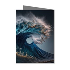 Tsunami Waves Ocean Sea Water Rough Seas Mini Greeting Cards (pkg Of 8) by uniart180623