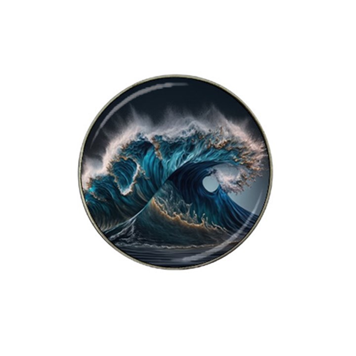 Tsunami Waves Ocean Sea Water Rough Seas Hat Clip Ball Marker (4 pack)