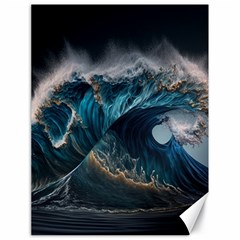 Tsunami Waves Ocean Sea Water Rough Seas Canvas 18  X 24  by uniart180623