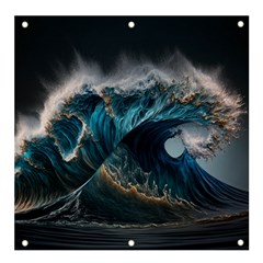 Tsunami Waves Ocean Sea Water Rough Seas Banner And Sign 4  X 4  by uniart180623