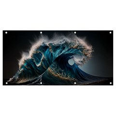 Tsunami Waves Ocean Sea Water Rough Seas Banner And Sign 8  X 4  by uniart180623