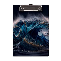 Tsunami Waves Ocean Sea Water Rough Seas A5 Acrylic Clipboard by uniart180623