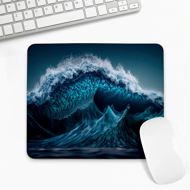 Tsunami Waves Ocean Sea Water Rough Seas Large Mousepad