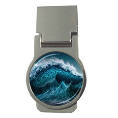 Tsunami Waves Ocean Sea Water Rough Seas Money Clips (round)  by uniart180623