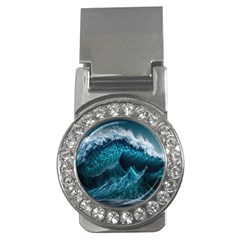 Tsunami Waves Ocean Sea Water Rough Seas Money Clips (cz)  by uniart180623