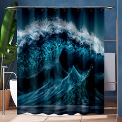 Tsunami Waves Ocean Sea Water Rough Seas Shower Curtain 60  X 72  (medium)  by uniart180623