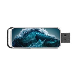 Tsunami Waves Ocean Sea Water Rough Seas Portable Usb Flash (one Side) by uniart180623