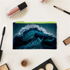 Tsunami Waves Ocean Sea Water Rough Seas Cosmetic Bag (xs) by uniart180623