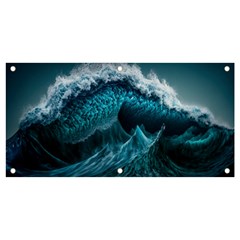 Tsunami Waves Ocean Sea Water Rough Seas Banner And Sign 4  X 2  by uniart180623