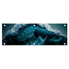 Tsunami Waves Ocean Sea Water Rough Seas Banner And Sign 6  X 2  by uniart180623