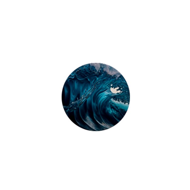 Tsunami Waves Ocean Sea Water Rough Seas 1  Mini Buttons