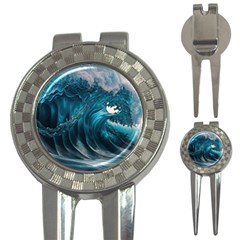 Tsunami Waves Ocean Sea Water Rough Seas 3-in-1 Golf Divots by uniart180623