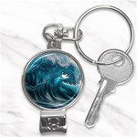 Tsunami Waves Ocean Sea Water Rough Seas Nail Clippers Key Chain Front