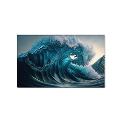 Tsunami Waves Ocean Sea Water Rough Seas Sticker (rectangular) by uniart180623